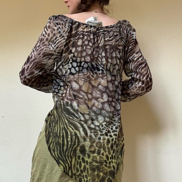 Fifteen-twenty Animal Print Sheer silk Blouse with embellishment - Picture 7 of 8